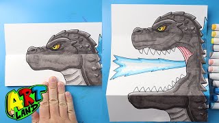 How to Draw Godzilla Minus One Folding Surprise [upl. by Hylton815]