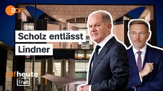 Scholz entlässt Lindner Das Statement des Bundeskanzlers bei ZDFheute live [upl. by Naujek]