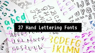 37 Hand Lettered Fonts  How to write in different styles [upl. by Sibie]