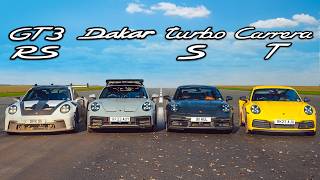 GT3 RS v Turbo S v Dakar v Carrera T [upl. by Iarahs]