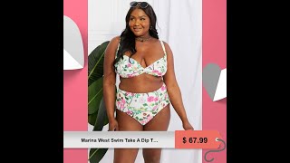 Marina West Swim Take A Dip Twist HighRise Bikini in Cream [upl. by Otineb]