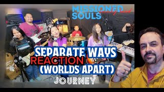 SEPARATE WAYS Worlds Apart by JOURNEY Missioned Souls family band reaction [upl. by Yenrab532]