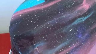 Galaxy Mirror Glaze Cake Recipe  Stunning Shiny Galaxy Cake TutorialGalaxyMirrorGlazeCake [upl. by Peedus]