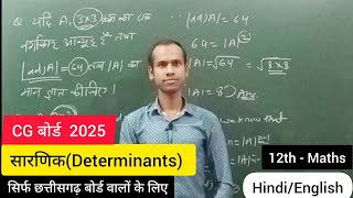 सारणिक  Determinants कक्षा 12 वीं गणित Maths  cg board 12th maths math 12th cgbseboard [upl. by Norret]