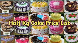 Cake price list for home bakershalf kg cake price listcake price for home bakers500Gram cakeprice [upl. by Annalla353]