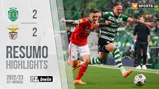 Highlights  Resumo Sporting 22 Benfica Liga 2223 33 [upl. by Areek]