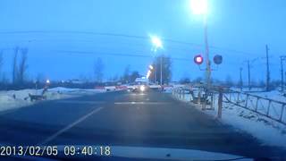 russian ambulance at level crossing [upl. by Nosoj]