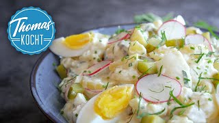 Kartoffelsalat mit selbstgemachter Mayonnaise ohne Ei [upl. by Sacul349]