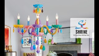 Assemble instruction SHRINE Colourful Candy Design Modern Chandelier Light Fixture ZSDY19020 [upl. by Azila857]