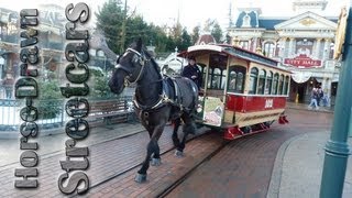 HorseDrawn Streetcars  Disneyland Paris HD Complete Ride [upl. by Anyaled]