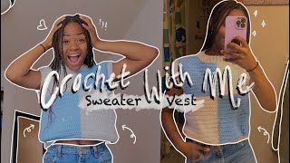 crochet sweater vest  crochet with me [upl. by Akir]