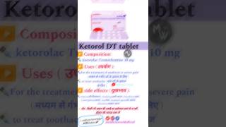 Ketorol DT tablet  Ketorolac Tromethamine 10mg tablet painrelief teethpain medicine pain [upl. by Eitak]