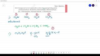 Arrange each set of compounds in order of increasing boiling pointsi Bromomethane Bromoform C [upl. by Alemaj]