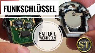 Funkschlüssel Batterie wechseln  Autoschlüssel Batterie leer  VW Seat Skoda [upl. by Jeramie915]