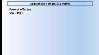 Addition des nombres à 3 chiffres [upl. by Epoillac]