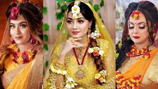 Top 10 Bangladeshi BrideGaye holud makeup amp floral jewellery Ideas🥀 [upl. by Moritz]