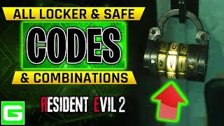 Resident Evil 2 Remake  ALL Locker and Safe Codes [upl. by Bearnard]