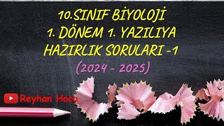 10 SINIF BİYOLOJİ 1 DÖNEM 1 YAZILIYA HAZIRLIK SORULARI1 20242025 [upl. by Dis82]