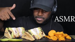 ASMR MCALISTERS CLUB SANDWICH BBQ CHIPS amp PICKLE SPEAR MUKBANG NO TALKING TCASMR [upl. by Nahaj]