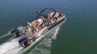 2017 Manitou Pontoon Boat Performance Video [upl. by Enaed]