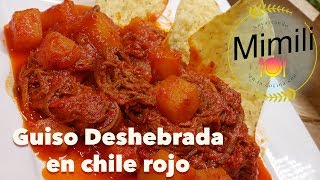 Guiso de Carne deshebrada en Rojo  Rico para burritos y gorditas  Novateando en la Cocina [upl. by Kitarp]