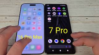 iphone 16 Pro Max Vs Google Pixel 7 Pro Speed Test Comparison [upl. by Lymn]