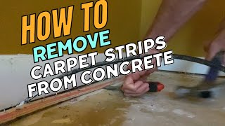 How To Remove Carpet Strips From Concrete Subfloor [upl. by Avin]