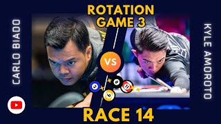 ROTATION  Carlo Biado 70 VS Kyle Amoroto 50  Race 14 [upl. by Hershell]