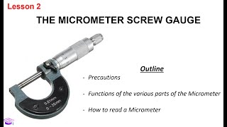 Lesson 2 The Micrometer Screw Gauge [upl. by Cowley181]