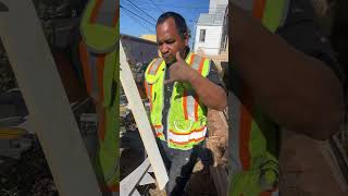 Cutting the new baseboard above the skirt board wall [upl. by Aneekahs]