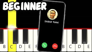 Skibidi Toilet is calling you 2  Fast and Slow Easy Piano Tutorial  Beginner [upl. by Neb]