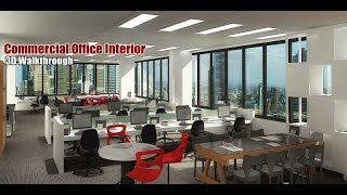 Commercial Office interior 3D walkthrough presentations video [upl. by Eiser]