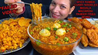 Eating Spicy🔥 Korean Ramen Curry Noodles Eggs Masala Macaroni Fried Paneer Momo  Asmr Mukbang [upl. by Ayram]