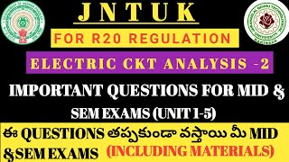 ELECTRONIC CIRCUIT ANALYSIS2 IMPORTANT QUESTIONS FOR JNTUK R20 REGULATIONECA2 IMPORTANT QUESTIONS [upl. by Admama960]