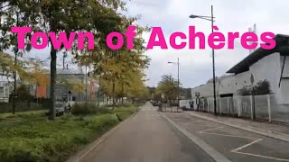 Town of Achères 4K Driving French region [upl. by Harden]