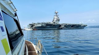 Viaggio a bordo della Uss Gerald Ford la portaerei più grande del mondo in sosta a Trieste [upl. by Millie746]