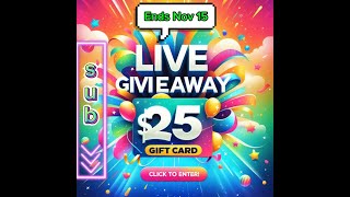 25 Gift card Giveaway Join Now Ends Nov 15th [upl. by Yetac]