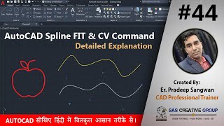 AutoCAD Spline Command  AutoCAD Tutorials 44  HindiUrdu autocad 202125 cad spline Fit and CV [upl. by Horatio]