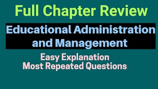 Full Chapter Review Educational Administration Management and Law [upl. by Fablan]