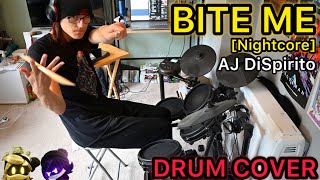 BITE ME Nightcore Drum Cover  Aj DiSpirito  Murder Drones OST [upl. by Adnaluy672]