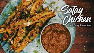 Easy Chicken Satay with Peanut Sauce  Kamado Joe  Barbechoo [upl. by Eojyllib]