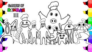 Garten of Banban Chapter 3 New Coloring pages  But All the chefs monsters Cartoon onampon NCS [upl. by Nywled]