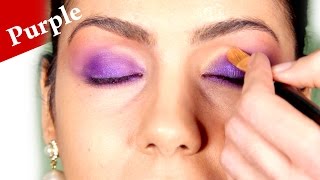 Purple eyeshadow tutorial for BROWN DEEP SET eyes [upl. by Durrell631]