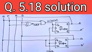 Q 518 Design a sequential circuit with two JK flipflops A and B and two inputs E and F If E  0 [upl. by Ellerahc284]