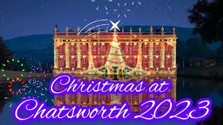 Chatsworth House Christmas 2023 a Full House and Garden Light Trail Festive Tour ✨️ [upl. by Ahtamas]