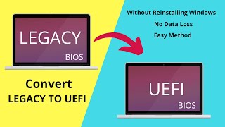 Convert LEGACY Bios to UEFI Windows 10 Without Data Loss  Without Reinstalling Windows 2021 [upl. by Ailisab]