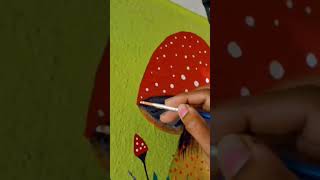 Mushroom wall painting ytshorts viralshort art painting trending [upl. by Inod260]