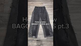 How to sew BAGGY JEANS pt3 fashion baggyjeans thrifting [upl. by Yztim]