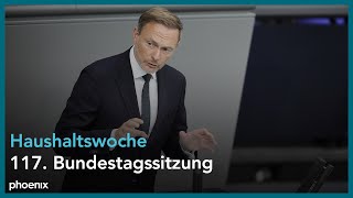 Haushaltswoche im Bundestag Einbringung des Haushaltsgesetzes 2024 durch den Finanzminister [upl. by Modestia]