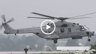 NHIndustries NH90 NTH quotSea Lionquot  German Navy 7960  hovering at Nordholz Naval Air Base [upl. by Gleason]